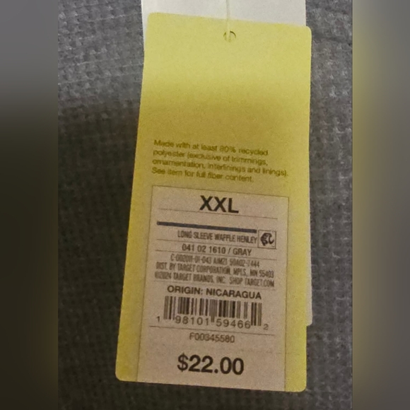 All in Motion Charcoal Long Sleeve Henley - Picture 3 of 4